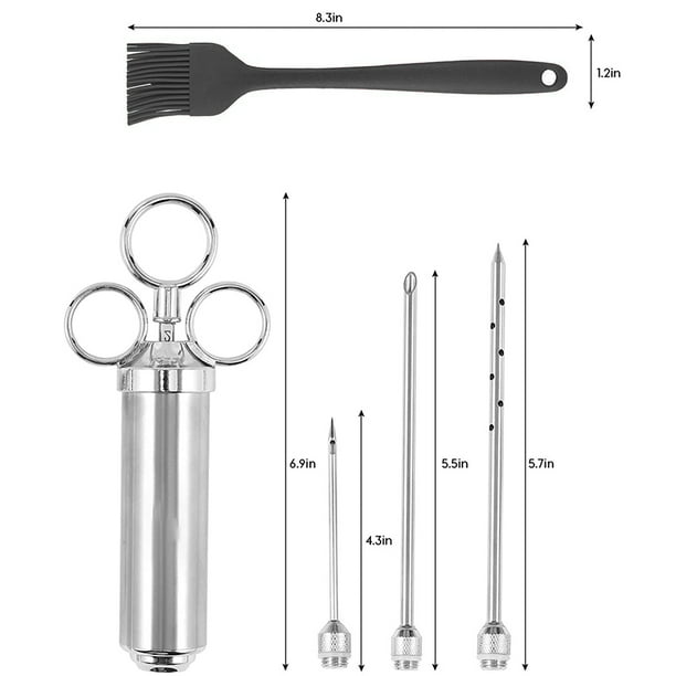 Kit de seringue d'injecteur de viande avec 3 tubes d'injecteur de