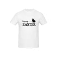 thumbnail image 2 of Women's Easter Bunny Graphic T-Shirt - Casual Gray Short Sleeve Tee with "Happy Easter" Lettering, Breathable Blend, Soft and Lightweight, Perfect for Spring Fashion, Spring Fashion Top|Trendy Casual, 2 of 8