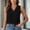 *Black, variant on ClodeEU Women's Slub Cotton Double Layer Spaghetti Strap Tank Top ,V Neck Casual Sleeveless Blouse Black,Womens Plus XXXL