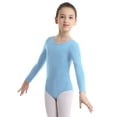 thumbnail image 2 of Fldy Kids Girls Long Sleeves Gymnastics Leotard Ballet Dance Leotard One Piece Bodysuit Dancewear Blue 8, 2 of 7