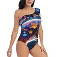 thumbnail image 3 of Honeii Colorful Star River Squirrel for women's one-piece swimsuit featuring a chic one-shoulder design experience elegance and style in the water-Large, 3 of 6
