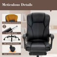 thumbnail image 5 of SUMMIT LIVING Big and Tall Executive Office Chair with Footrest, Reclining High-Back Leather Ergonimic Computer Desk Chair, Black, 5 of 10