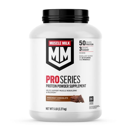 Muscle Milk Pro Series Protein Powder, Knockout Chocolate, 50g Protein, 5 Pound