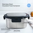thumbnail image 3 of Mainstays 33oz Rectangular Food Container with Divider, Stainless Steel, 3 of 16