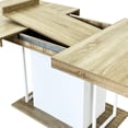 thumbnail image 3 of 160 - 200 Cm Aged Wood Effect Dining Table, Extendable For 6 10, White Oak, Strong Base Table Dining, Look, 10 People, Stable Stand, 3 of 6
