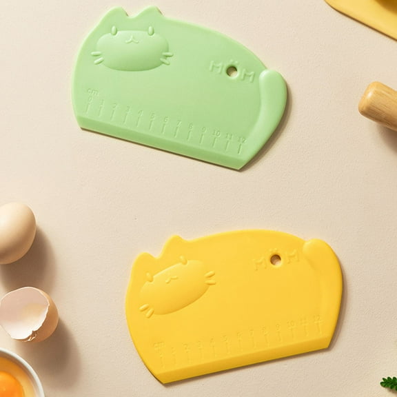 AURARMLET Silicone Dough Cutter with Scale for Home Use Assorted Color Multipurpose Baking Tool 2pcs