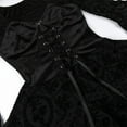 thumbnail image 4 of Vintage Dark Flocking Long Sleeve Dress for Women Girls Gothic Bodycon Dresses Elegant Slim Fitting Long Skirt, 4 of 9