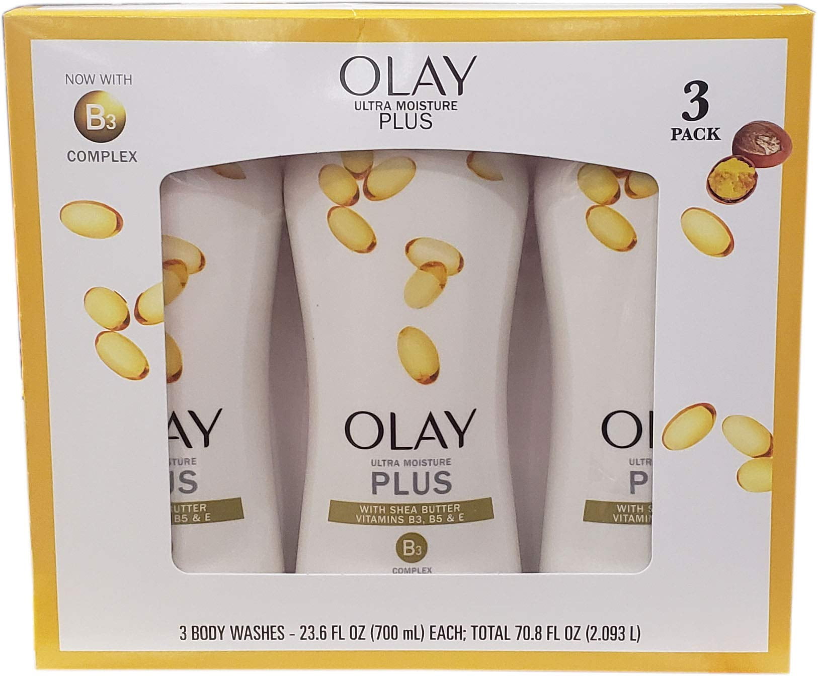 Olay Ultra Moisture Plus Body Wash, 23.6 fl oz, 3-Pack