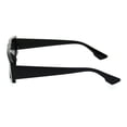 thumbnail image 3 of Flat Top Narrow Rectangular Hippie Pimp Retro Sunglasses Black Solid Black, 3 of 4