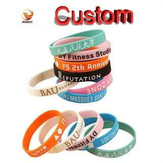  Custom Silicone Wristbands Bulk 1/5/25/50/100 ct
