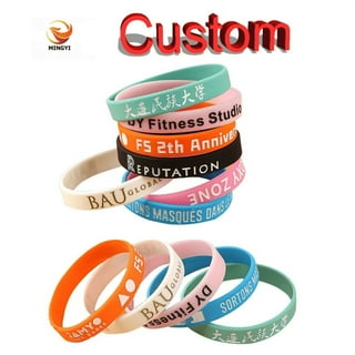  Custom Silicone Wristbands Bulk 1/5/25/50/100 ct