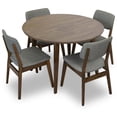 thumbnail image 1 of Irie Modern Solid Wood Walnut Dining Room & Kitchen 5 Piece Furniture Set, 1 of 6