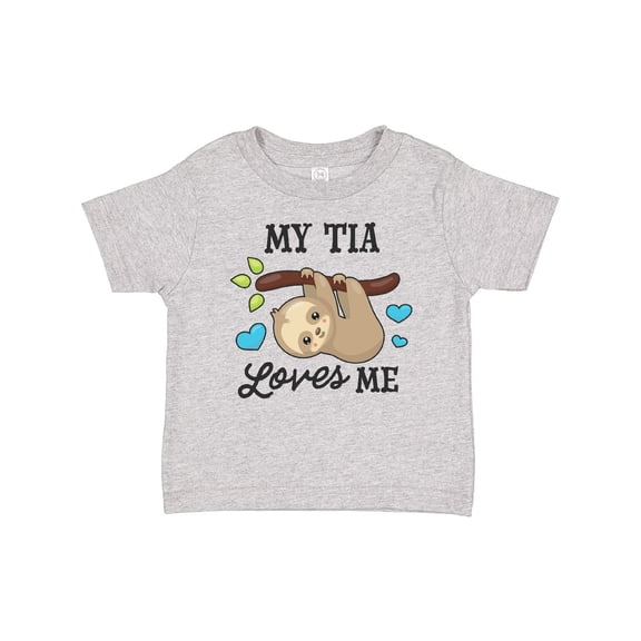 Inktastic My Tia Loves Me with Sloth and Hearts Boys or Girls Baby T-Shirt