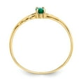 thumbnail image 2 of Solid 14k Yellow Gold Emerald Green May Gemstone Birthstone Marquise Engagement Ring Size 6, 2 of 6