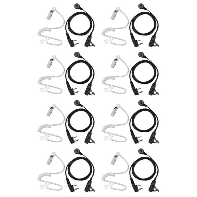 8X Auriculares MIC PTT de 2 Auricular Intrauditivo del Tubo Acustico Encubierto para UV-5R -888S CB Accesorios de Radio
