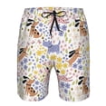 thumbnail image 4 of Kdxio Floral Puppy Pattern Mens Casual Shorts - Drawstring Summer Beach Sports Shorts for Men, 4 of 9