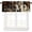 Cowhide-2, variant on Rustic Barn Door Window Valance, Vintage Farmhouse Garage Gate Barnwood Brown Old Cross Wooden Door Printed Short Curtains for Kitchen Living Room, 54x18in