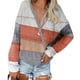 thumbnail image 1 of Mujeres V Masajeadores de cuello color block knit suéter gota hombro manga larga casual pullover Jumper Tops para Otoño Invierno, 1 of 5