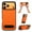 Orange, variant on Case for iPhone 14 Pro, Compatible with MagSafe, Lychee Texture PU Leather Ultra Slim Drop Protective Lightweight Anti-Scratch Shockproof Stylish Phone Cover, Built-In Hidden Bracket, Orange