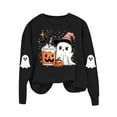 thumbnail image 4 of Womens Halloween Sweatshirts Crewneck Printed Shirts Fall Winter Long Sleeve Sweaters Casual Blouses Loose Fitting Sweatshirt Pullover Top Halloween Costumes, 4 of 8