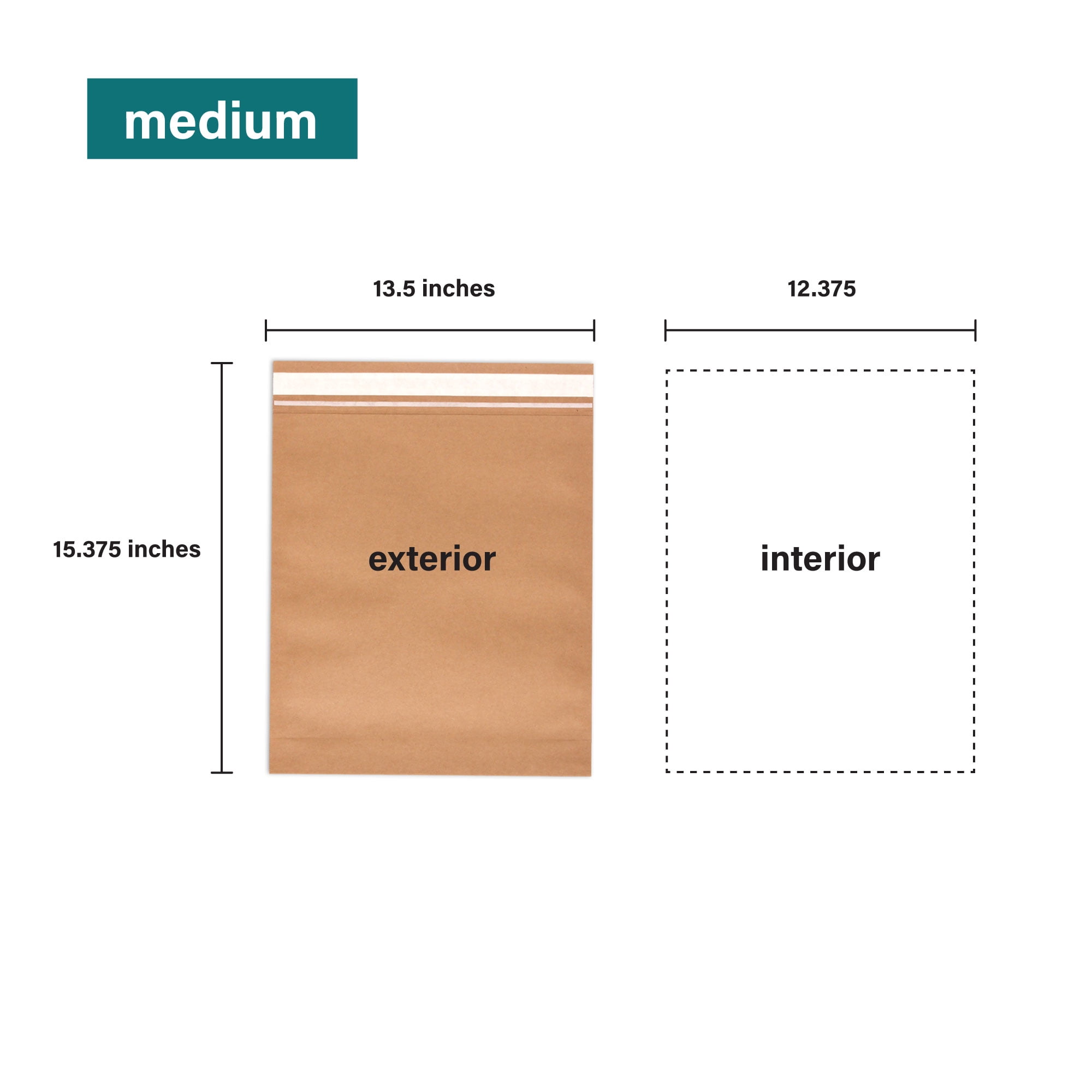 Elementree Sustainable Expandable Flat Paper Mailer, Medium, 50 Count, Peel & Stick