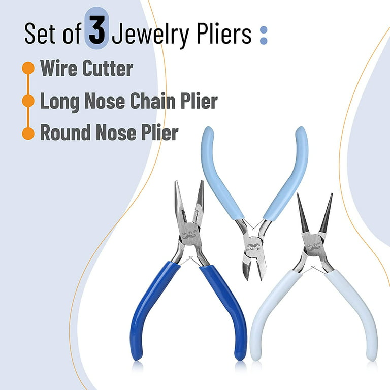 Jewelry Pliers Set, 3 Pack Jewelry Making Tools Kit Round Nose