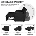 thumbnail image 6 of Black Pull-Out Sofa Bed - Space-Saving Convertible Sleeper with Burlap Upholstery, 6 of 9