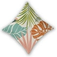 thumbnail image 2 of Summer Palm Leaf Pillow Covers 16x16 Set of 2, Coral Tropical Leaf Decorative Outdoor Throw Pillow Covers Green Blue Botanical Farmhouse Cushion Case Linen Square Decor for Home Couch Sofa, 2 of 6