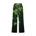 thumbnail image 5 of lcziwo 90% off Clearance Sale, St Patricks Day Capris for Women Casual Drawstring High Waisted Workout Cropped Pant Fashion Shamrock Clover Print Capri Pants with Pockets Green XXL, 5 of 6