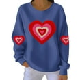 thumbnail image 5 of Yuyuzo Chandails en Molleton pour Femmes Saint-Valentin T-Shirts Graphiques Hauts Décontractés Manches Longues Col Rond Mode Chandail, 5 of 5