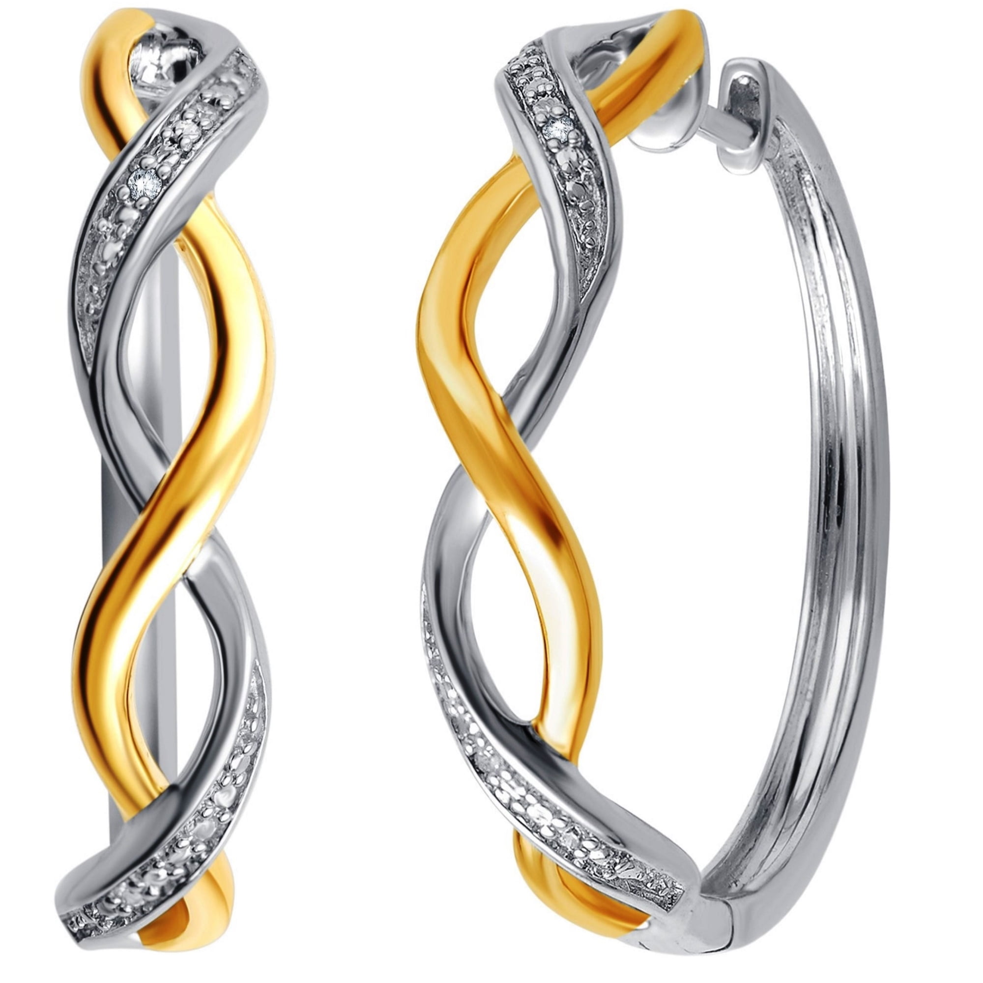 Luxurious Natural Diamond Accent Hoop Earrings