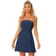 thumbnail image 1 of Mini Vestido de Mezclilla de Tubo sin Mangas para mujer Vestido Vaquera Azul XS, 1 of 5