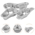 thumbnail image 4 of Miangastore Assiettes pour Enfants en Acier Inoxydable Assiette Compartimentée Argent 1 Ensemble 30x26 cm, 4 of 8