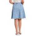 thumbnail image 3 of INSPIRE CHIC Women's Denim Skirt High Waist A-Line Raw Hem Jean Skirt Light Blue L, 3 of 6