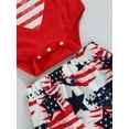 thumbnail image 6 of Bagilaanoe 4th of July Clothes for Newborn Baby Girls Heart Print Sleeveless Romper Tops + Star Shorts + Headband 3M 6M 12M 18M Infant Independence Day Outfits 3pcs Short Pants Set, 6 of 8