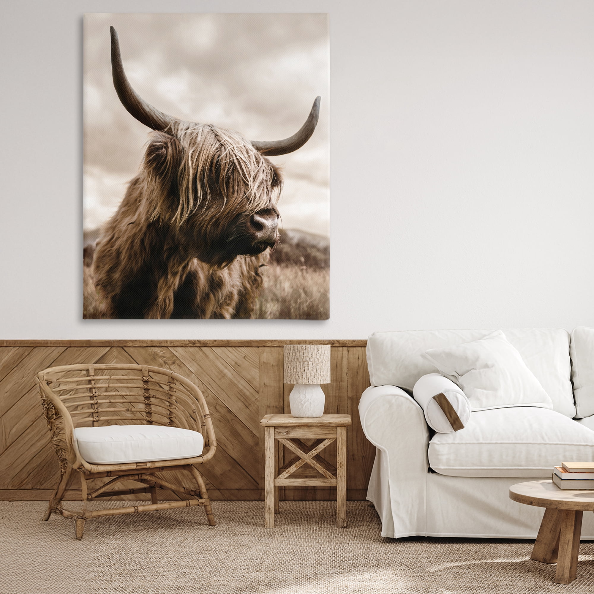 Stupell Industries Highland Cow on Windswept Moor Canvas Wall Art, design by CAD Designs