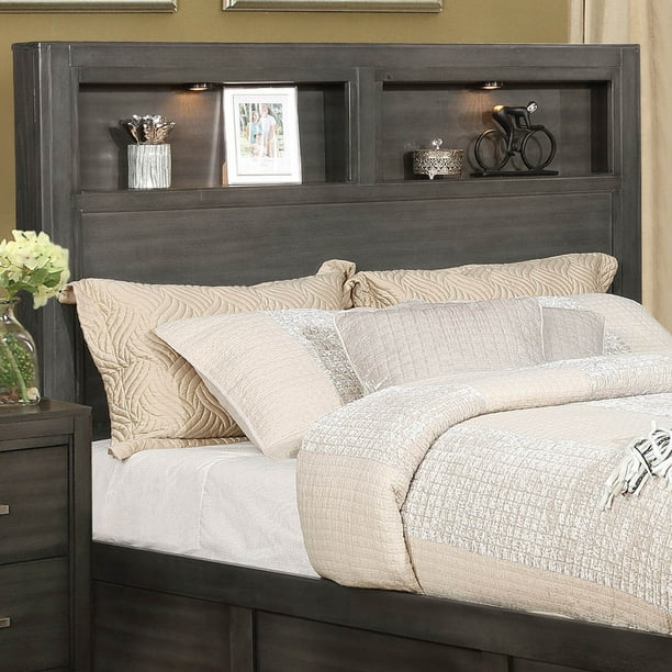 Furniture of America Fabio Transitional Wood Headboard, Queen, Gray