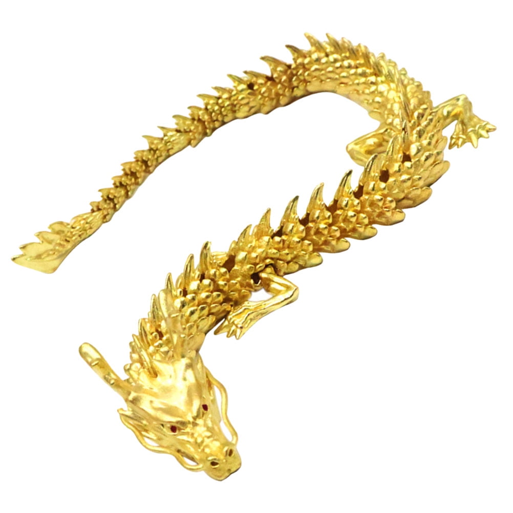 HAMPPLIES Golden Dragon Figurine Decorative Statue for Home Office Restaurant Display Lucky Feng Shui Ornament