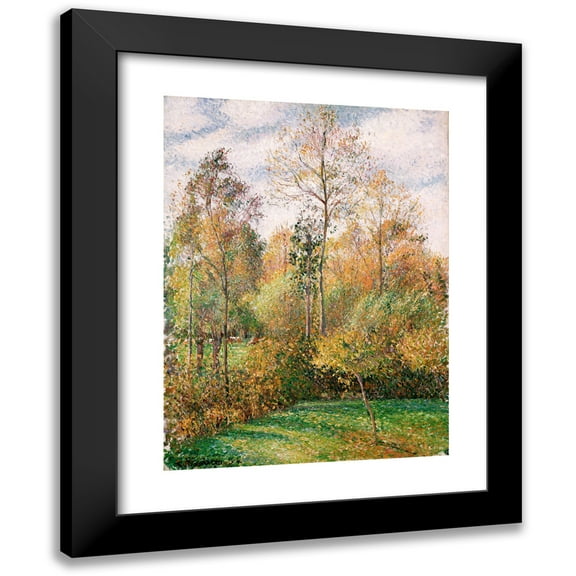 Camille Pissarro 11x14 Black Modern Framed Museum Art Print Titled - Fall, Poplars, Eragny (Autumn, Poplars, Eragny)