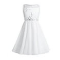 thumbnail image 4 of Miaeowve Robe Princesse Sans Manches en Mousseline à Paillettes et Dentelle pour Filles, Demoiselle d'Honneur, Mariage, Fête, Robe de Bal Ivoire 14, 4 of 7