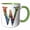 Green/White, variant on 3drose, Colorful Monogram Letter W, 11oz Two-tone Yellow Mug