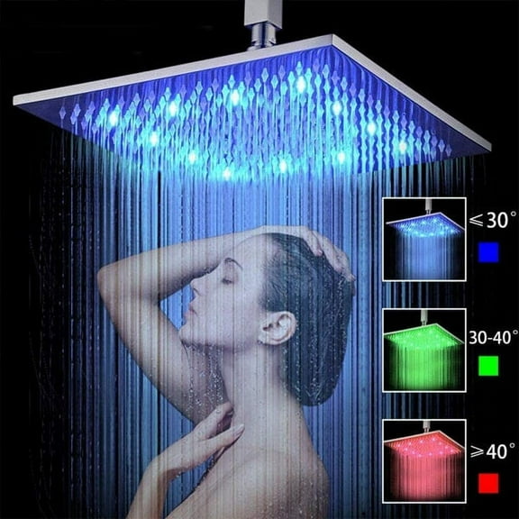 Senlesen, 16", LED Rainfall Showerhead