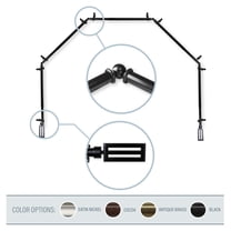 Mabel 13/16" 5-Sided Bay Window Curtain Rod - Black