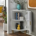thumbnail image 3 of TMS Jenica Corner Cabinet with Faux Marble Top, White, 3 of 7