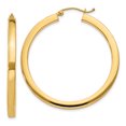 thumbnail image 1 of Boucles d'Oreilles Créoles Carrées en Or Jaune 14k 3mm Tube Rond, 1 of 8
