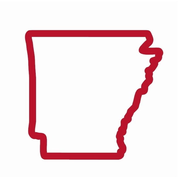State Map Outline Arkansas Vinyl Decal Sticker UV & Waterproof Bumper Window Laptop Automotive Water Bottle Gift accessories – RED 4.5"