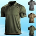 thumbnail image 2 of FUZHIQ Men's Polo Shirts Short Sleeve Flag Print Color Block Casual Golf Polo Breathable Patriotic Holiday Daily Wear Fashion Collared Shirt,XL, 2 of 3