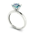 thumbnail image 2 of Solitaire Engagement Ring for Women - 1.5ct Blue Moissanite in 18K White Gold Promise Ring, 2 of 6