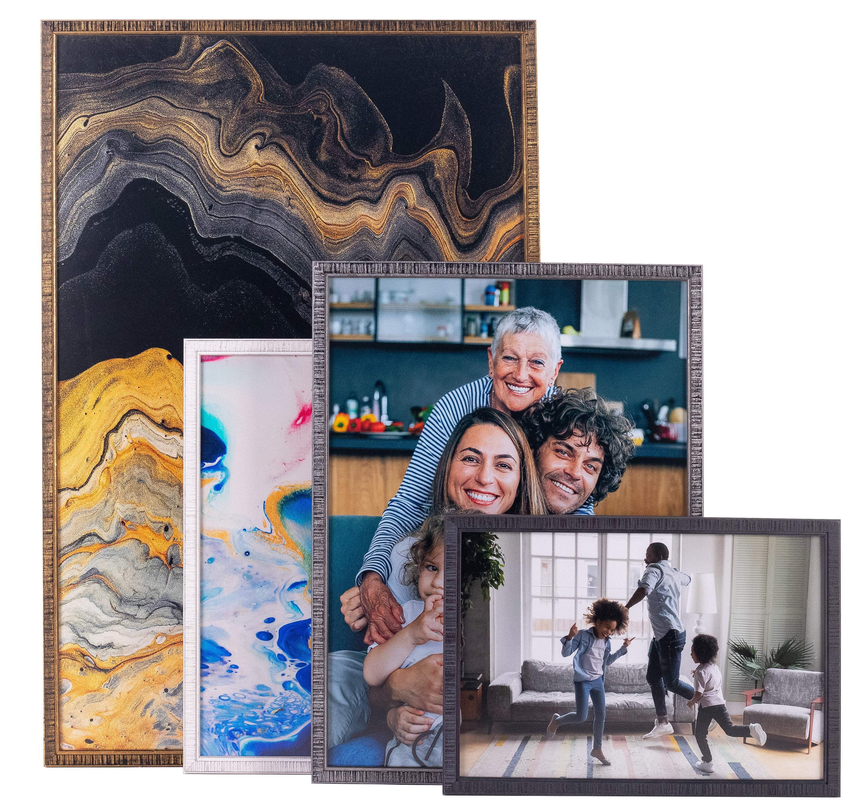 18x24 Frame Silver Grey Distressed Solid Wood Picture Frame | 0.75 Inch Moulding Width | Interior