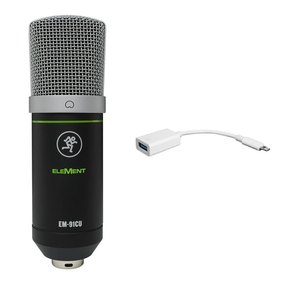 Mackie EM-91CU USB Condenser Recording Zoom Podcast Microphone iPhone/iPad Cable